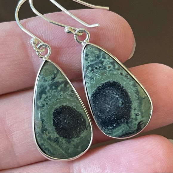 Star galaxy Jasper sterling silver earrings - Picture 5 of 5